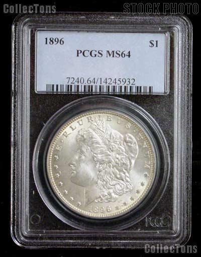 1896 Morgan Silver Dollar in PCGS MS 64