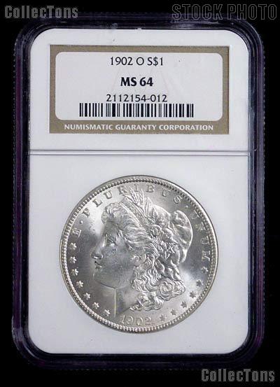 1902-O Morgan Silver Dollar in NGC MS 64