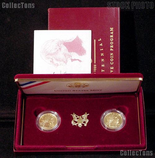 1999-W BU & Proof George Washington $5 Gold 2-Coin Set