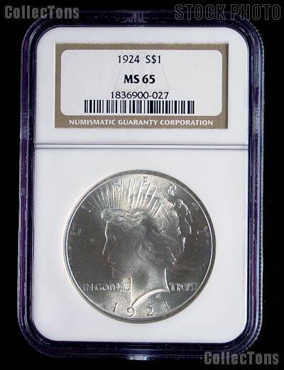 1924 Peace Silver Dollar in NGC MS 65