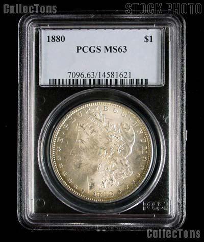 1880 Morgan Silver Dollar in PCGS MS 63