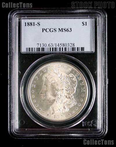1881-S Morgan Silver Dollar in PCGS MS 63