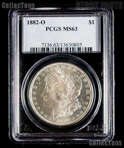 1882-O Morgan Silver Dollar in PCGS MS 63