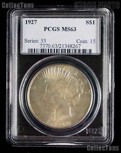 1927 Peace Silver Dollar in PCGS MS 63