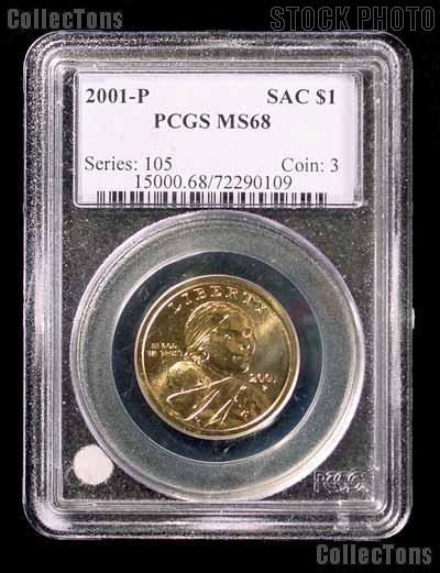 2001-P Sacagawea Golden Dollar in PCGS MS 68