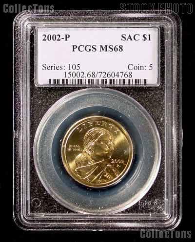 2002-P Sacagawea Golden Dollar in PCGS MS 68