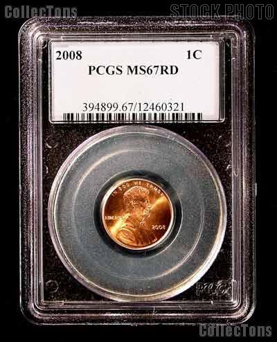 2008 Lincoln Memorial Cent in PCGS MS 67 Red