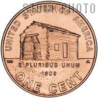 2009 Lincoln Bicentennial Cent Log Cabin Birthplace SATIN FINISH 95% Copper BU