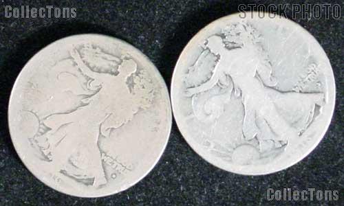 1916-D Walking Liberty Silver Half Dollar - Lower Grade