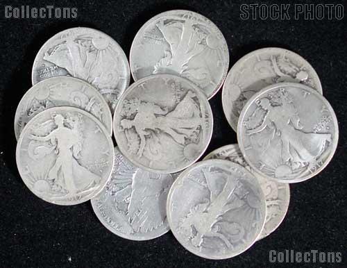 1917-D Obverse Walking Liberty Silver Half Dollar - Lower Grade