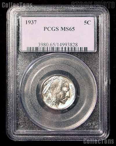 1937 Buffalo Nickel in PCGS MS 65