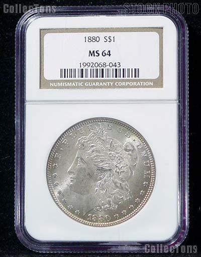 1880 Morgan Silver Dollar in NGC MS 64