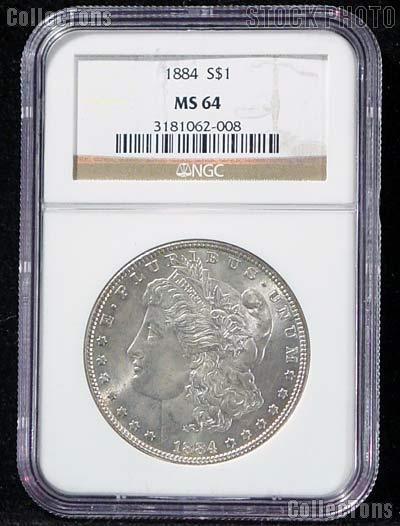 1884 Morgan Silver Dollar in NGC MS 64