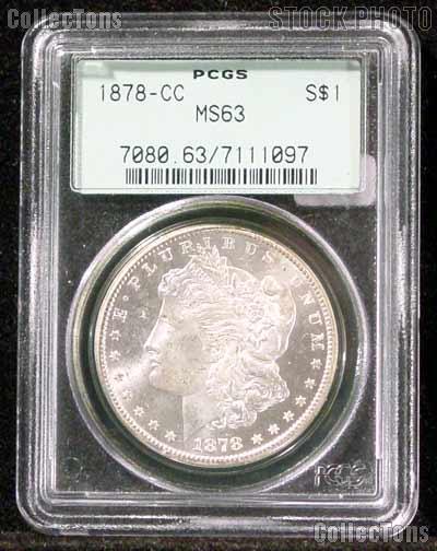 1878-CC Morgan Silver Dollar in PCGS MS 63