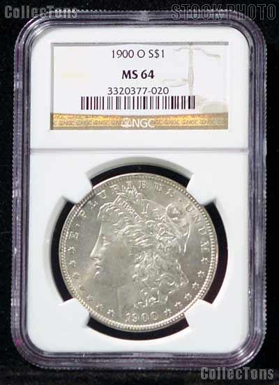 1900-O Morgan Silver Dollar in NGC MS 64