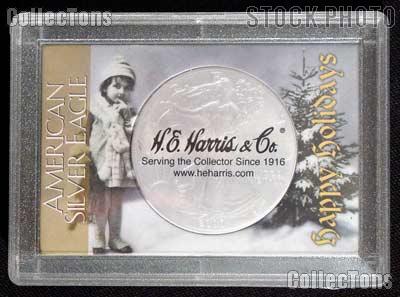 Harris 2x3 Happy Holidays Holder for SILVER EAGLES