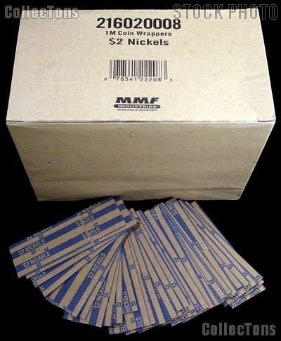 1000 Flat Kraft Paper Coin Wrappers for 40 NICKELS