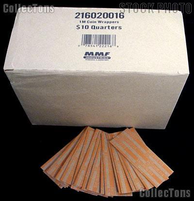 1000 Flat Kraft Paper Coin Wrappers for 40 QUARTERS