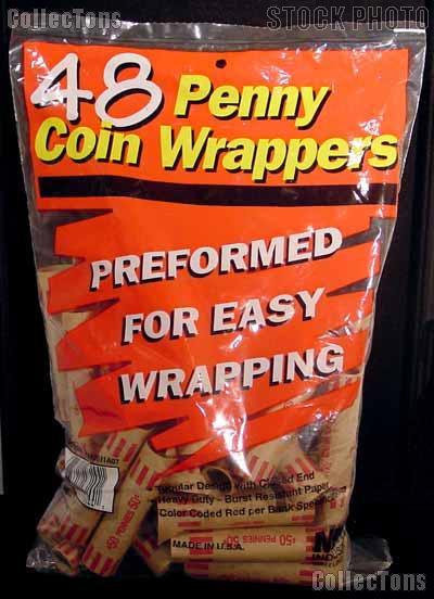 48 Preformed Paper Coin Wrappers for 50 SMALL CENTS