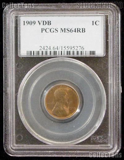 1909 VDB Lincoln Wheat Cent in PCGS MS64RB