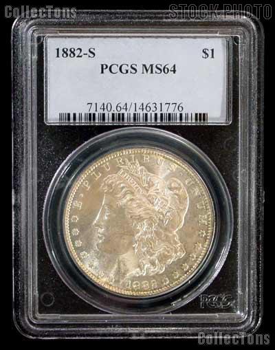 1882-S Morgan Silver Dollar in PCGS MS 64