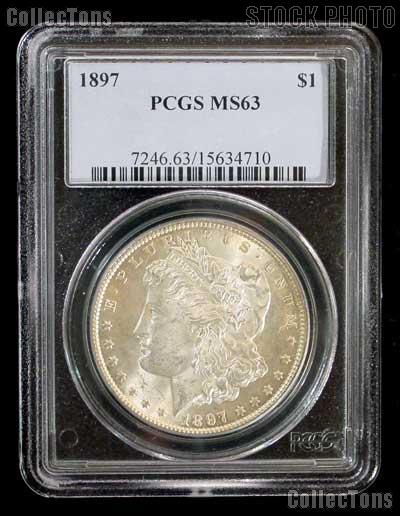1897 Morgan Silver Dollar in PCGS MS 63