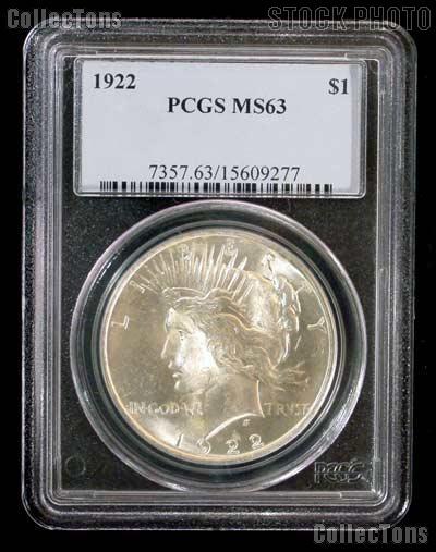 1922 Peace Silver Dollar - PCGS MS 63