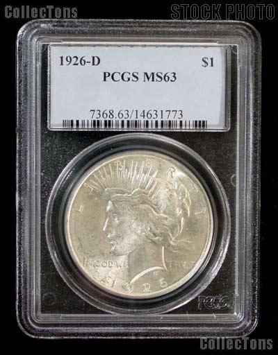 1926-D Peace Silver Dollar in PCGS MS 63