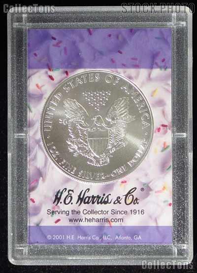 2009 American Silver Eagle in Happy Birthday 2x3 Holder