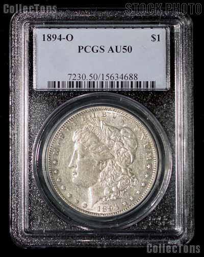 1894-O Key Date Morgan Silver Dollar in PCGS AU 50