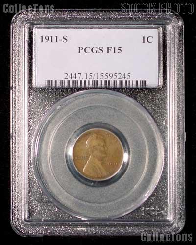 1911-S Key Date Lincoln Wheat Cent in PCGS F 15