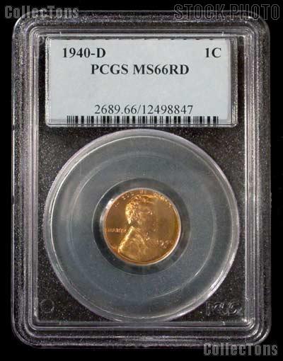 1940-D Lincoln Wheat Cent in PCGS MS 66 Red