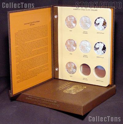 Silver Eagle 7 Year Set BU, PROOF & BURNISHED American Silver Eagle Dollars 2007 to Date w/ Dansco Album & Archival Slipcase