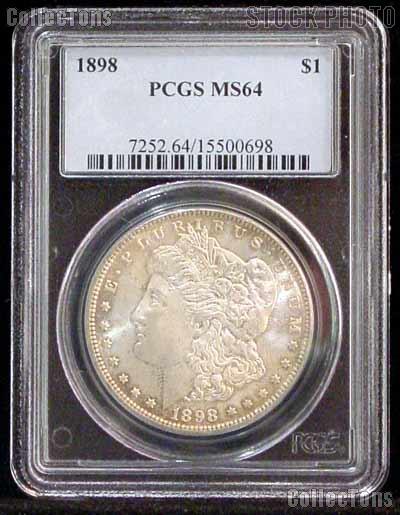 1898 Morgan Silver Dollar in PCGS MS 64