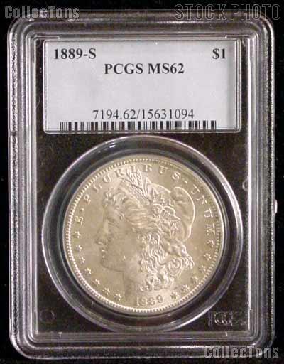 1889-S Key Date Morgan Silver Dollar in PCGS MS 62