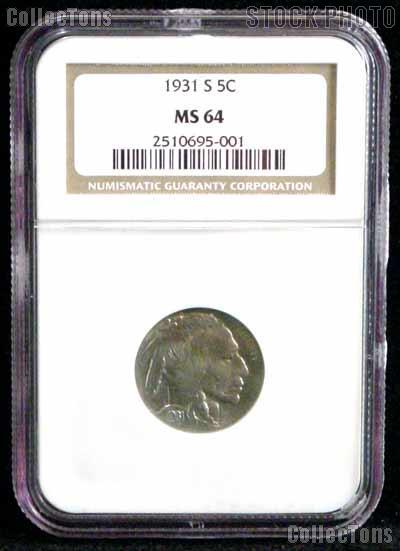 1931-S Buffalo Nickel in NGC MS 64