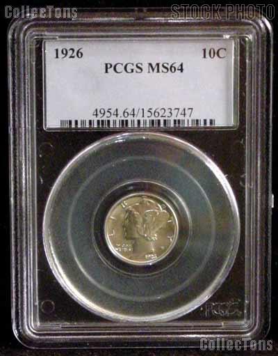 1926 Mercury Dime in PCGS MS 64