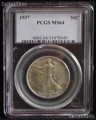 1937 Walking Liberty Half Dollar in PCGS MS 64