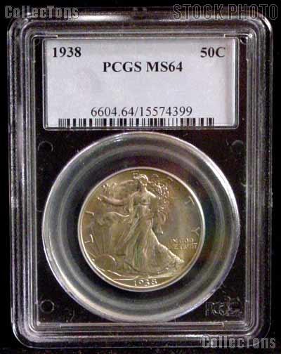 1938 Walking Liberty Half Dollar in PCGS MS 64