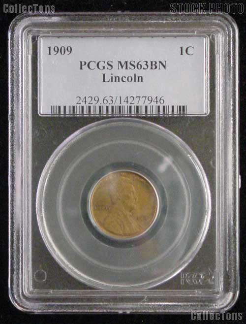 1909 Lincoln Wheat Cent in PCGS MS63BN