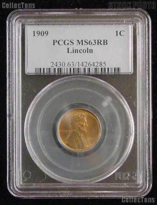 1909 Lincoln Wheat Cent in PCGS MS63RB