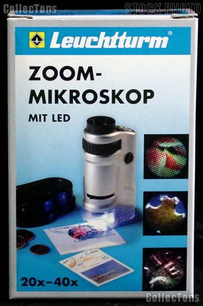 Zoom Microscope with LED by Lighthouse (PM3) 20x - 40x Illuminated Pocket Microscope