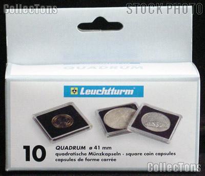 10 Silver 1/2oz Shark Coin Holder Snap Capsule 32mm Storage QUADRUM 2x2 Case 