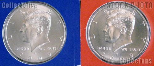 2009 P&D Kennedy Half Dollars - BU Satin Finish from Mint Sets