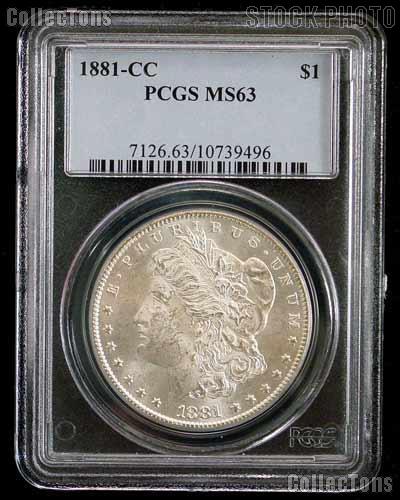 1881-CC Morgan Silver Dollar in PCGS MS 63