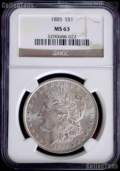 1885 Morgan Silver Dollar - NGC MS 63