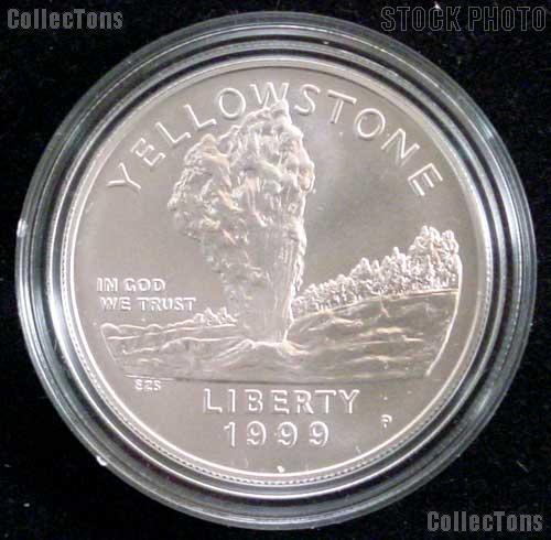 1999 P BU Yellowstone Commemorative Silver Dollars 1-dollar-coin-yellowstone-national-park-usa-1999