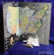 State Quarters Map Complete Set of State, DC & Territory Quarters 1999-2009 & Harris State Quarters Map w/ Gloves