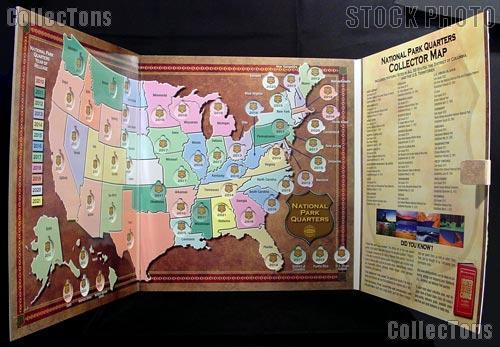 National Parks Quarter Map by Whitman for National Park Quarters Program 2010 - 2021