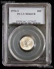 1950-S Key Date Roosevelt Silver Dime in PCGS MS 66 FB